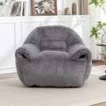 Pre-Filled Bean Bag Chair with Padded Backrest - Plush Faux -Like Surface & High-Density Foam Filling, White (Multi-Color Options Available) - No Assembly Floor Sofa for s,, Room, Game Room, Apartment - Easy-Clean Lounge