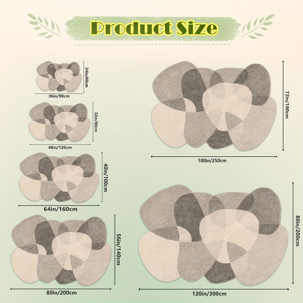 Irregularly Designed Pattern Carpet | Machine Washable, Rubber Backing, Polyester, Suitable For Various Rooms And Scenarios, Available In Multiple Sizes