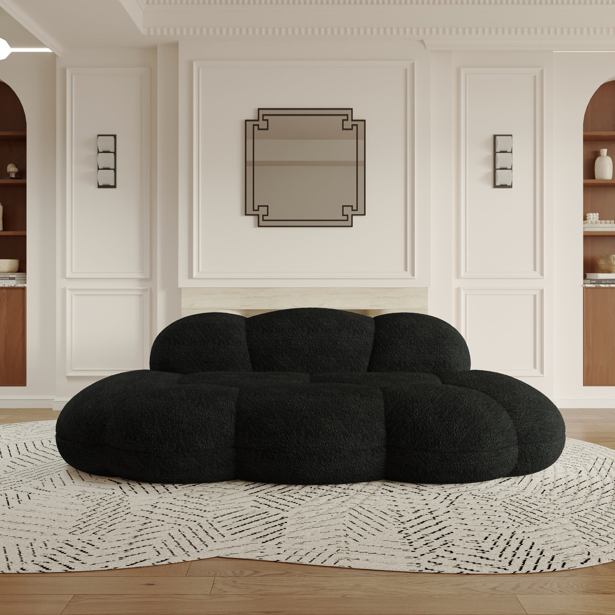 Cloud Shaped Couches for Living Room, Modern Comfy Compressed Sofa, Cloud Shaped Leisure Sofa, Upholstered Couch for Bedroom, Apartment, Small Space (No Installation Required)