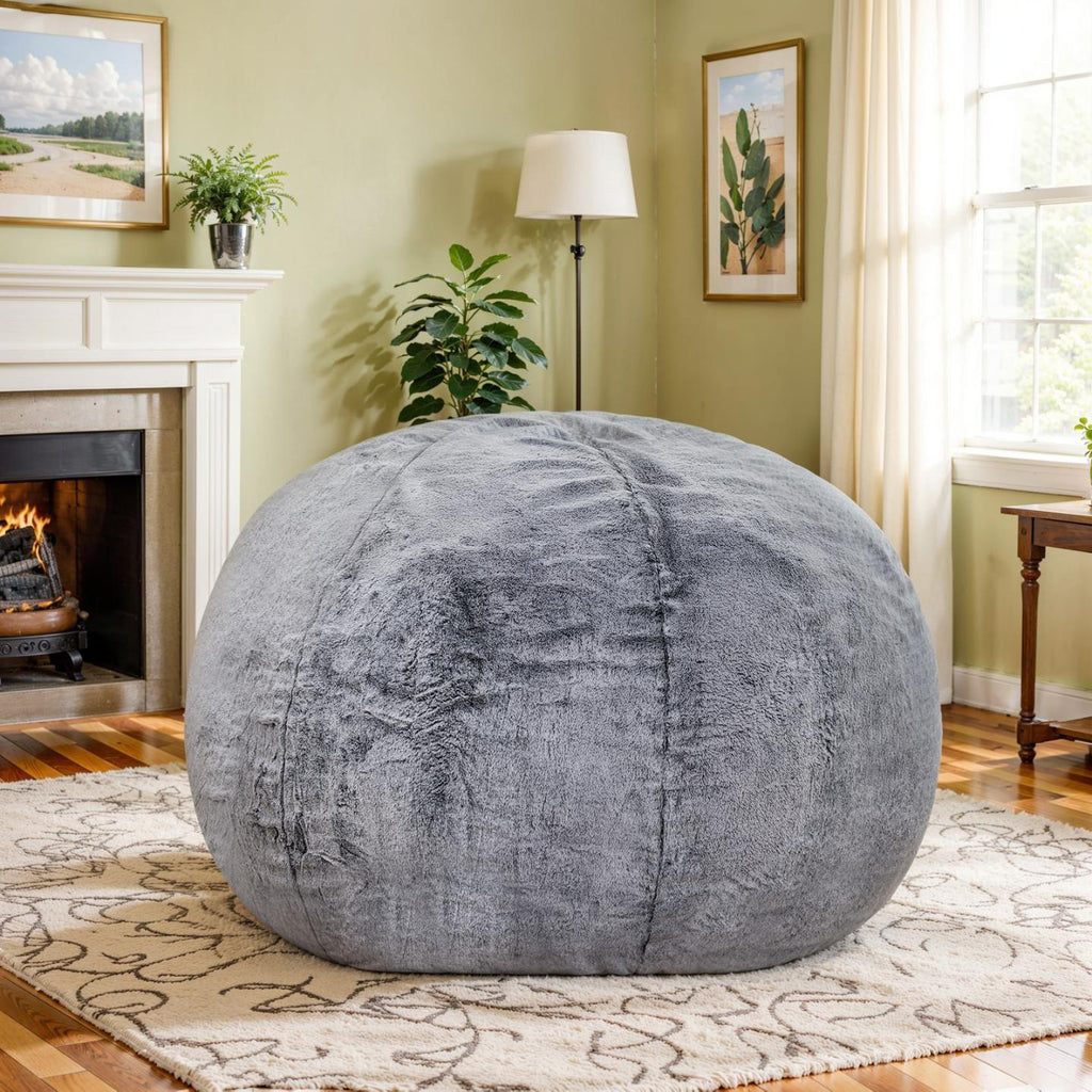 Living Room Bean Bag Chair, Comfy Bean Bag Sofa with Memory Foam, Round Lazy BeanBag Couch for Living Room, Bedroom, Apartment