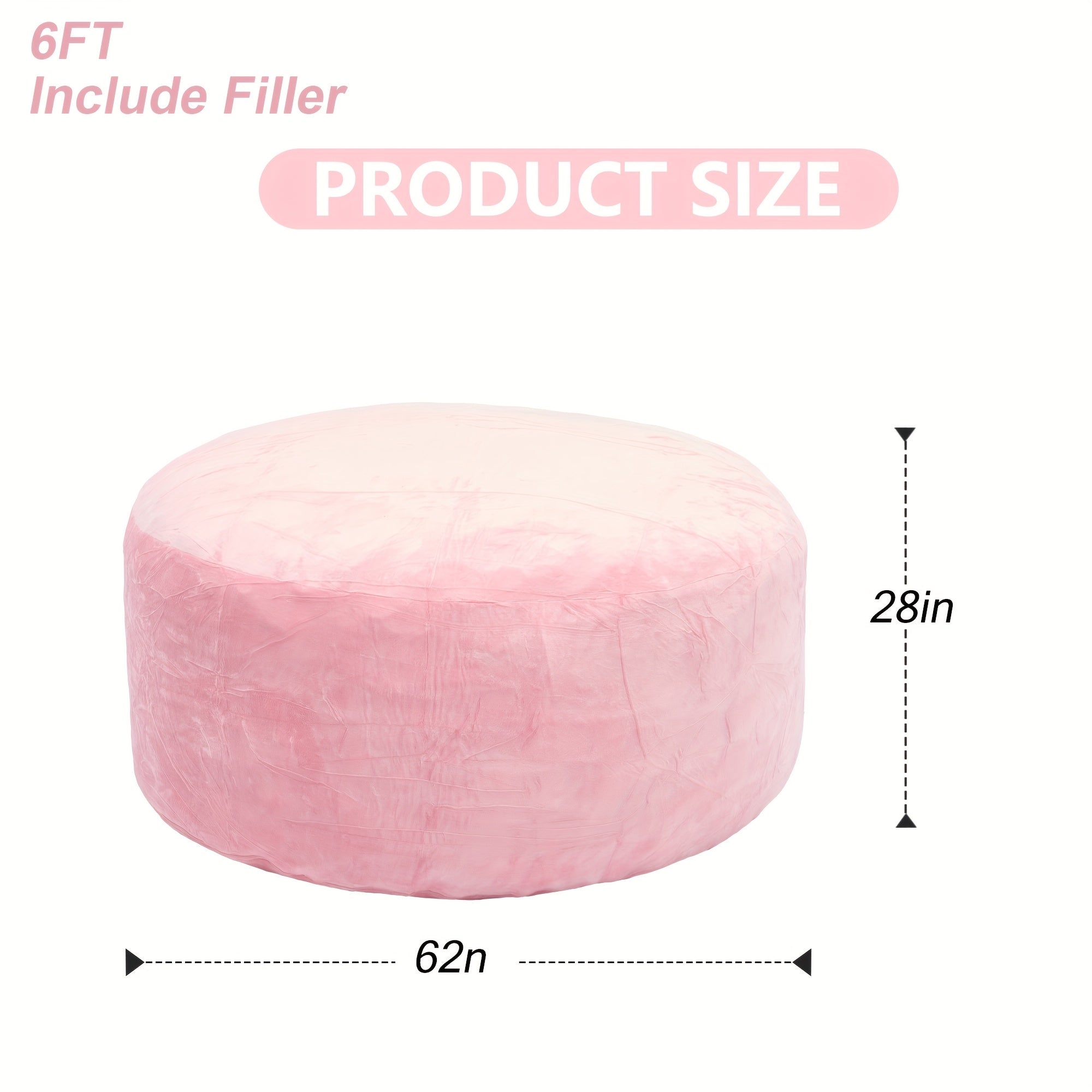 3ft 4ft Bean Bag Chair, 5ft 6ft Giant Bean Bag with Memory Foam Filled Comfy Bean Bag Chairs, for Adults Adult Bean Bag Chair with Dutch Velet Cover for Living Room Bedroom, Apartment, Living Room, Flannel Cover, Machine Washable, Vacuum Packed,