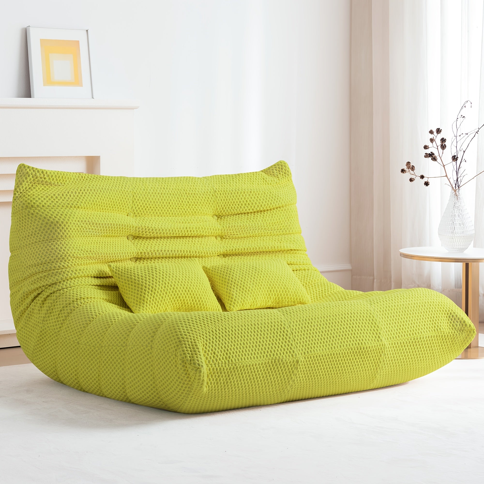 GAVOON Adult Bean Bag Chair - Spacious Bean Bag Featuring Two Cushions, Extra-Large Boneless Chair Made with High-Rebound Memory Foam, Comfortable Floor Sofa Ideal for Reading, Gaming, Living Room, Or Bedroom Use