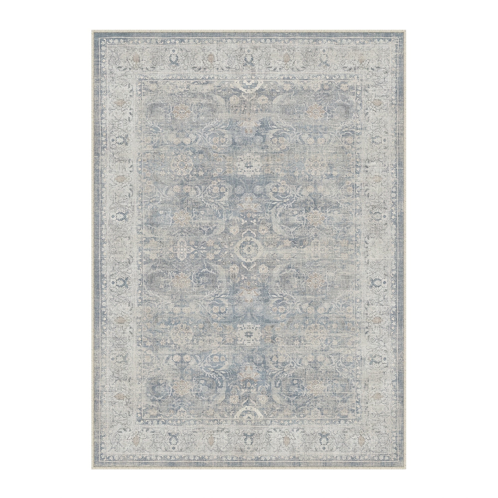 Super Soft Retro Persian-style Rug, Non-slip Backing, Machine Washable Low-pile Printed Rug, Available In Multiple Sizes, Beige\u002Fblue\u002Fbrown, Cozy Home Decor, Mat, Carpet