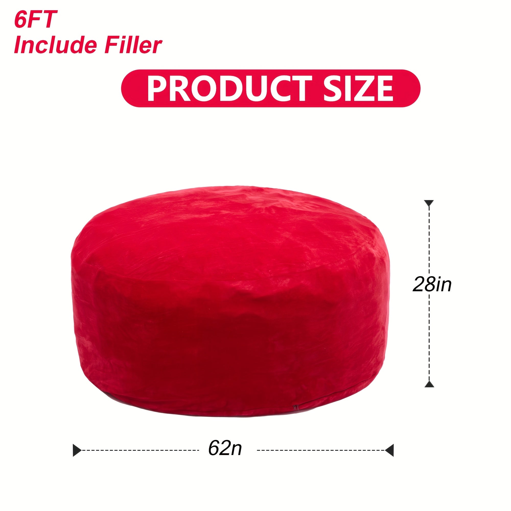 3ft 4ft Bean Bag Chair, 5ft 6ft Giant Bean Bag with Memory Foam Filled Comfy Bean Bag Chairs, for Adults Adult Bean Bag Chair with Dutch Velet Cover for Living Room Bedroom, Apartment, Living Room, Flannel Cover, Machine Washable, Vacuum Packed,