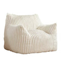 Cozy Corduroy Bean Bag Chair with Footrest - Soft Foam-Filled Lazy Sofa Suitable for Adults &, Corduroy Upholstery Accent Chair for \u002FOutdoor Use, Striped Modern for Living Room, Bedroom, Game Room (Black\u002Fwhite)