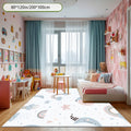 Nursery Rugs | 2D Flat Printing Star and Rainbow Pattern Rectangular Rug, Dream Style, Printed Mat, for large Play Rug, Washable Crawling Mat, Suitable for Bedroom, Machine Washable, Available in Various Sizes, Polyester Material