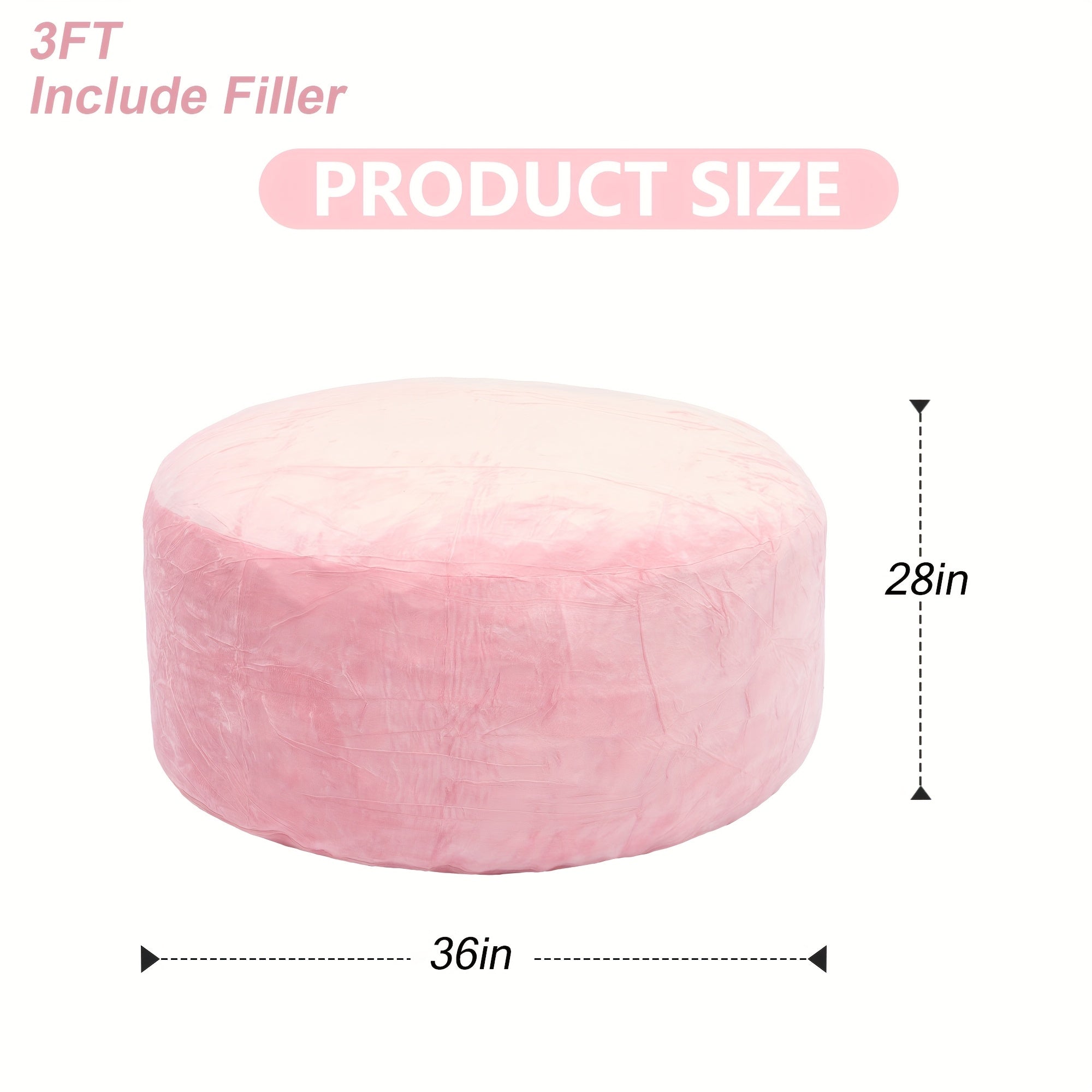 3ft 4ft Bean Bag Chair, 5ft 6ft Giant Bean Bag with Memory Foam Filled Comfy Bean Bag Chairs, for Adults Adult Bean Bag Chair with Dutch Velet Cover for Living Room Bedroom, Apartment, Living Room, Flannel Cover, Machine Washable, Vacuum Packed,