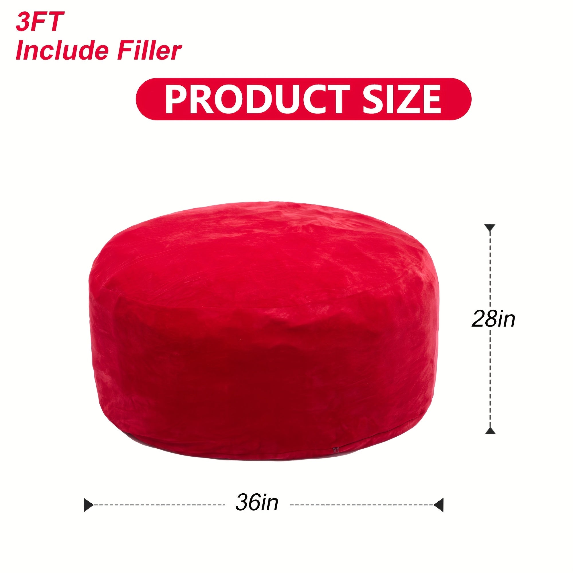3ft 4ft Bean Bag Chair, 5ft 6ft Giant Bean Bag with Memory Foam Filled Comfy Bean Bag Chairs, for Adults Adult Bean Bag Chair with Dutch Velet Cover for Living Room Bedroom, Apartment, Living Room, Flannel Cover, Machine Washable, Vacuum Packed,