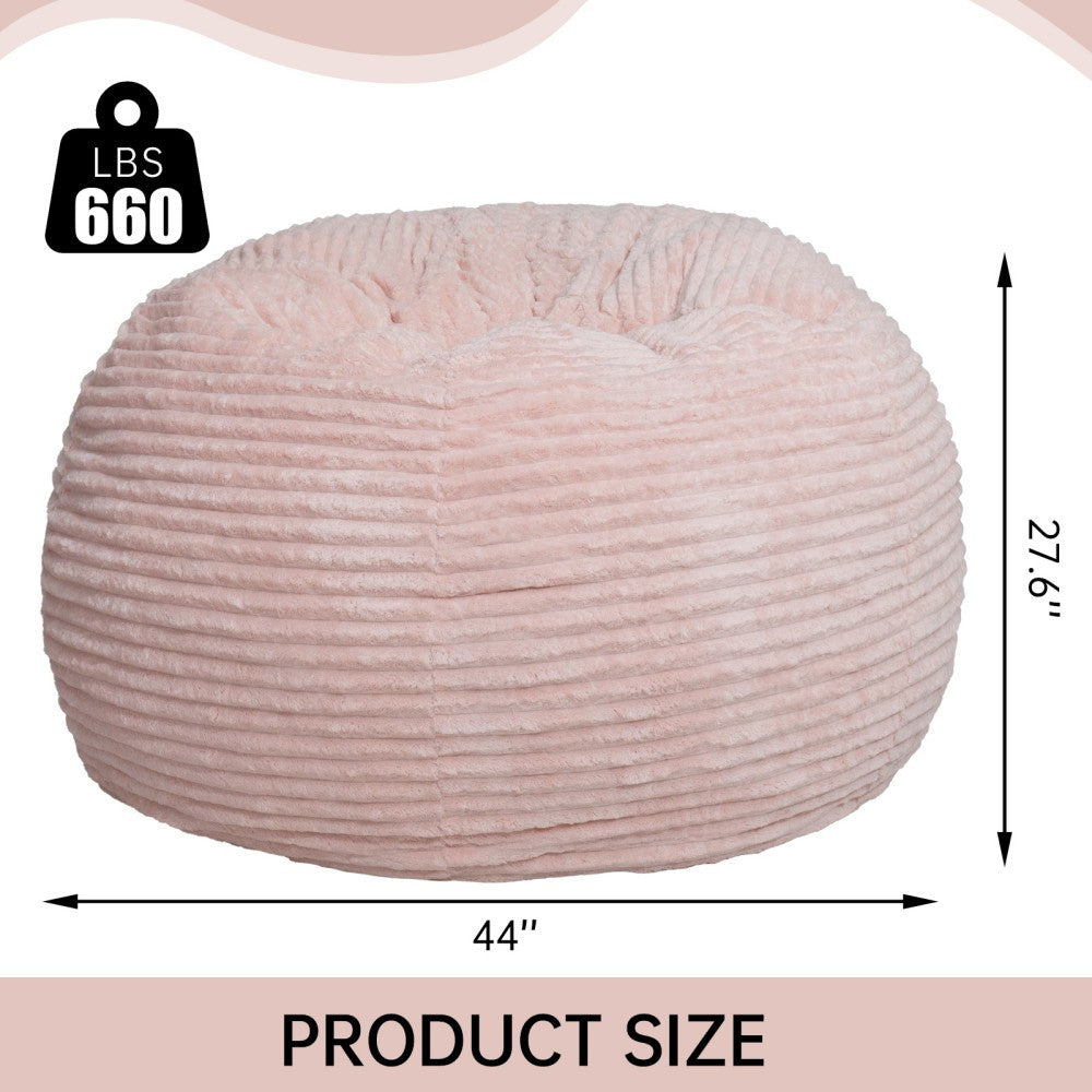 Living Room Bean Bag Chair, Comfy Bean Bag Sofa with Memory Foam, Round Lazy BeanBag Couch for Living Room, Bedroom, Apartment