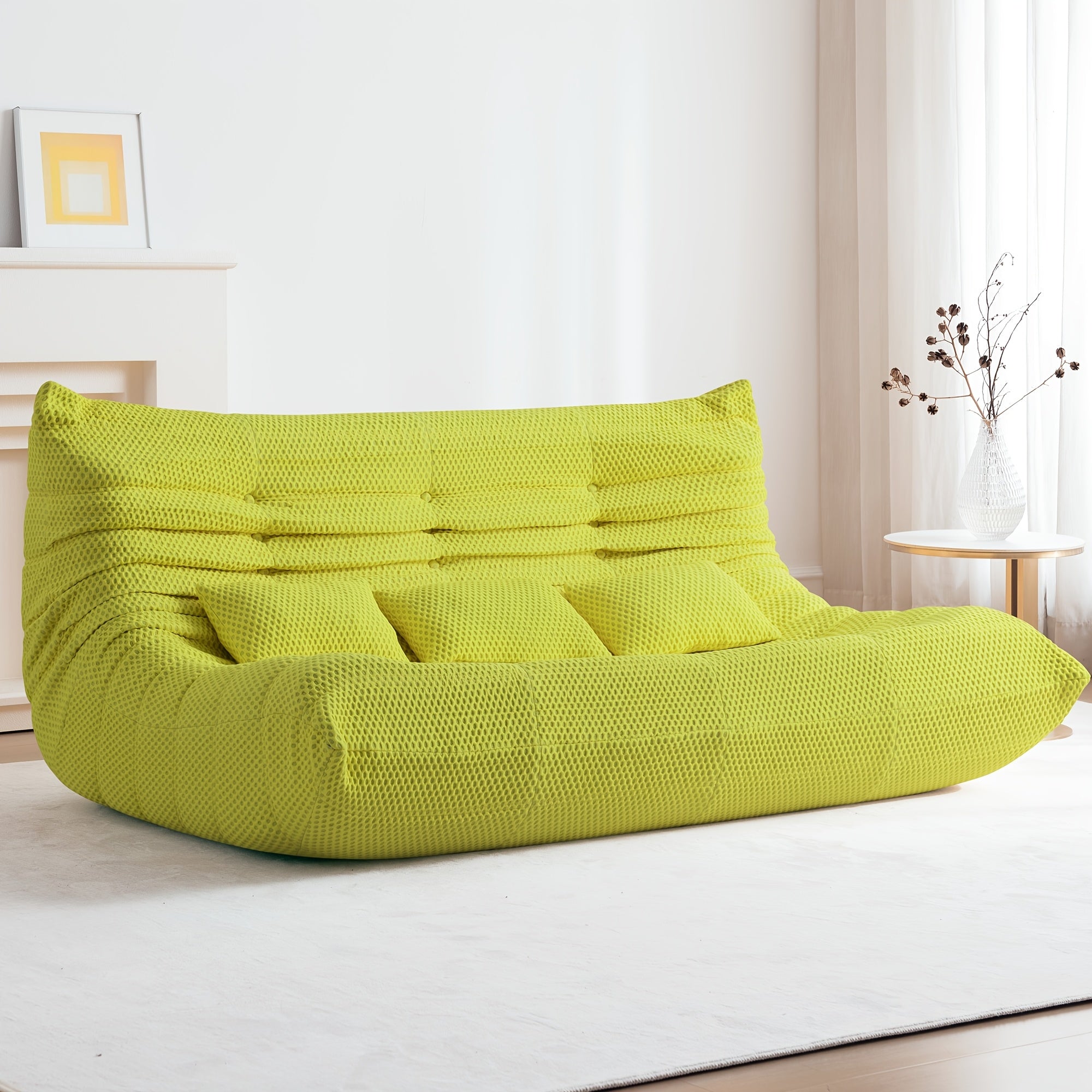GAVOON Adult Bean Bag Chair - Spacious Bean Bag Featuring Two Cushions, Extra-Large Boneless Chair Made with High-Rebound Memory Foam, Comfortable Floor Sofa Ideal for Reading, Gaming, Living Room, Or Bedroom Use