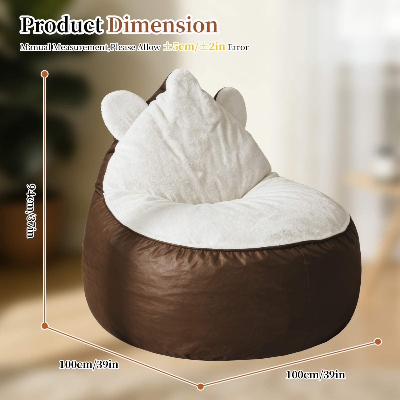 Cute Mouse-shaped Lazy Sofa, Soft Plush Bean Bag Chair, Suitable for Bedrooms And Living Rooms, Comfortable Floor Cushion Seat, Ideal for Reading, Gaming, And Napping, Modern Home Decoration Furniture, Can Be Used As A Holiday Gift