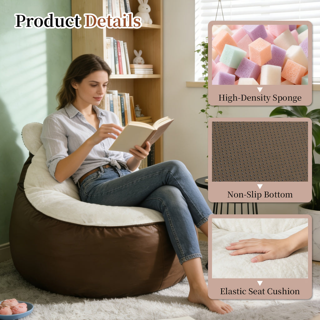 Cute Mouse-shaped Lazy Sofa, Soft Plush Bean Bag Chair, Suitable for Bedrooms And Living Rooms, Comfortable Floor Cushion Seat, Ideal for Reading, Gaming, And Napping, Modern Home Decoration Furniture, Can Be Used As A Holiday Gift