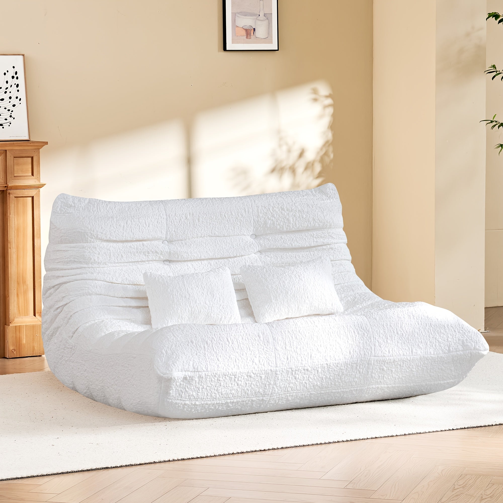 GAVOON Adult Bean Bag Chair - Spacious Bean Bag Featuring Two Cushions, Extra-Large Boneless Chair Made with High-Rebound Memory Foam, Comfortable Floor Sofa Ideal for Reading, Gaming, Living Room, Or Bedroom Use