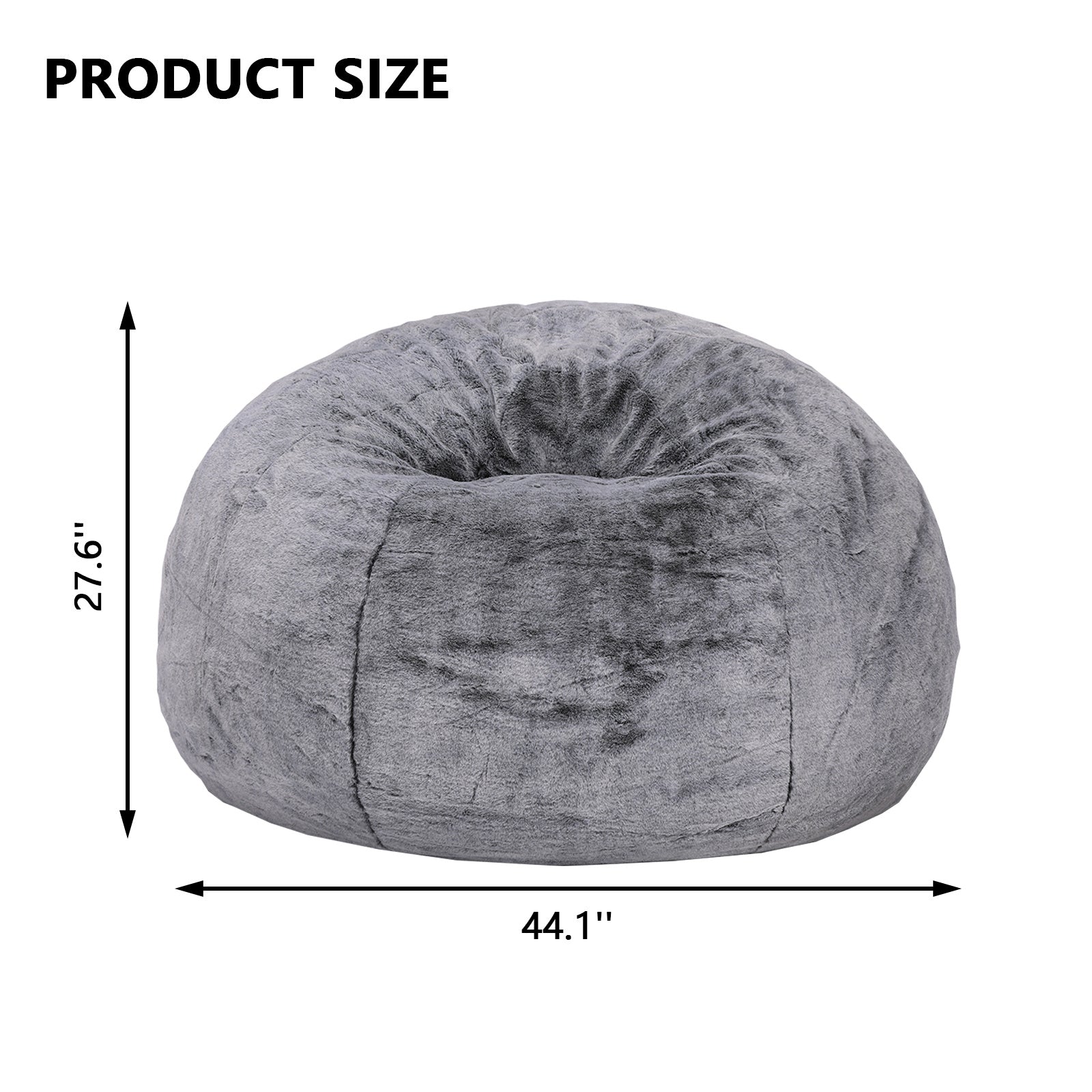 Living Room Bean Bag Chair, Comfy Bean Bag Sofa with Memory Foam, Round Lazy BeanBag Couch for Living Room, Bedroom, Apartment