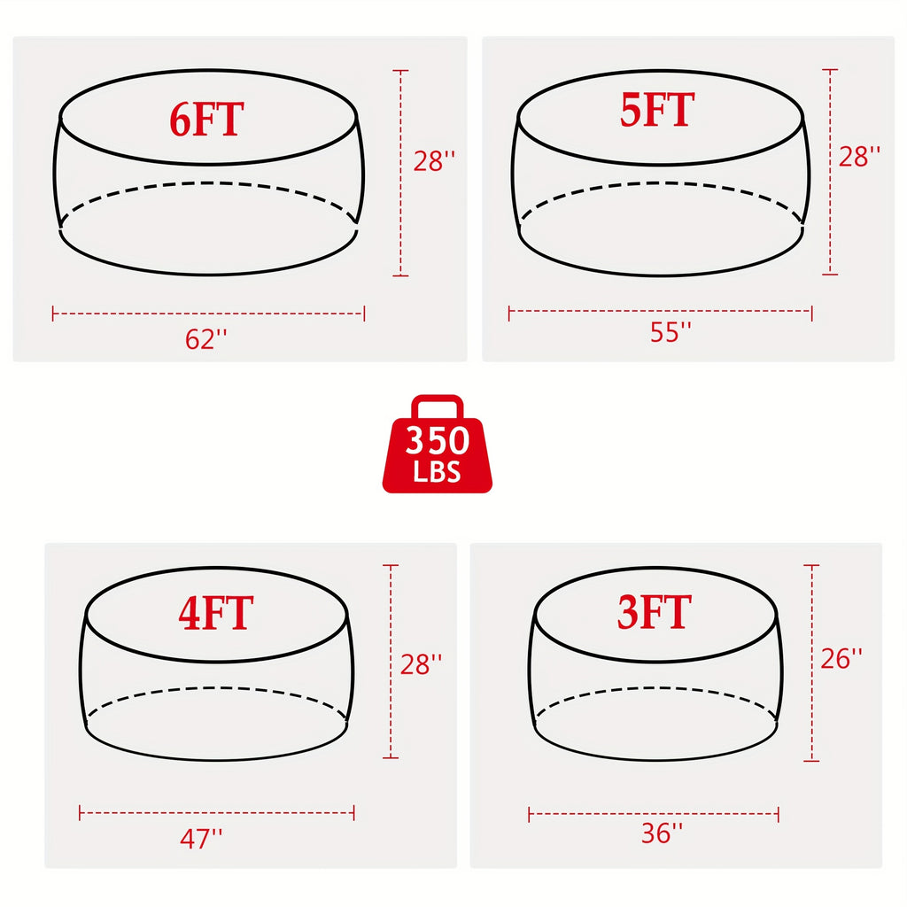 3ft 4ft Bean Bag Chair, 5ft 6ft Giant Bean Bag with Memory Foam Filled Comfy Bean Bag Chairs, for Adults Adult Bean Bag Chair with Dutch Velet Cover for Living Room Bedroom, Apartment, Living Room, Flannel Cover, Machine Washable, Vacuum Packed,
