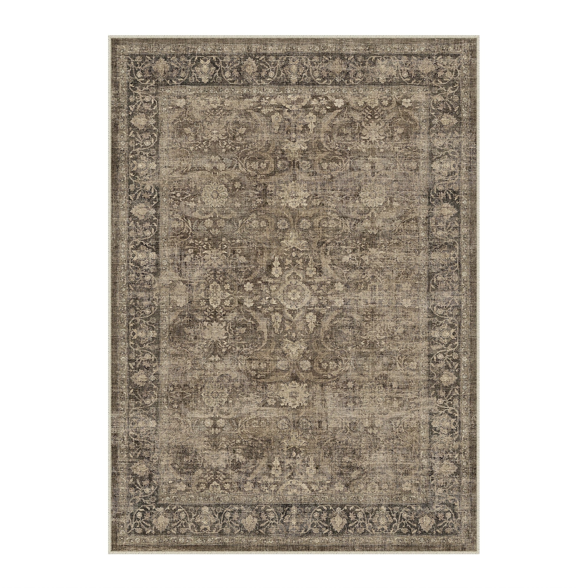 Super Soft Retro Persian-style Rug, Non-slip Backing, Machine Washable Low-pile Printed Rug, Available In Multiple Sizes, Beige\u002Fblue\u002Fbrown, Cozy Home Decor, Mat, Carpet