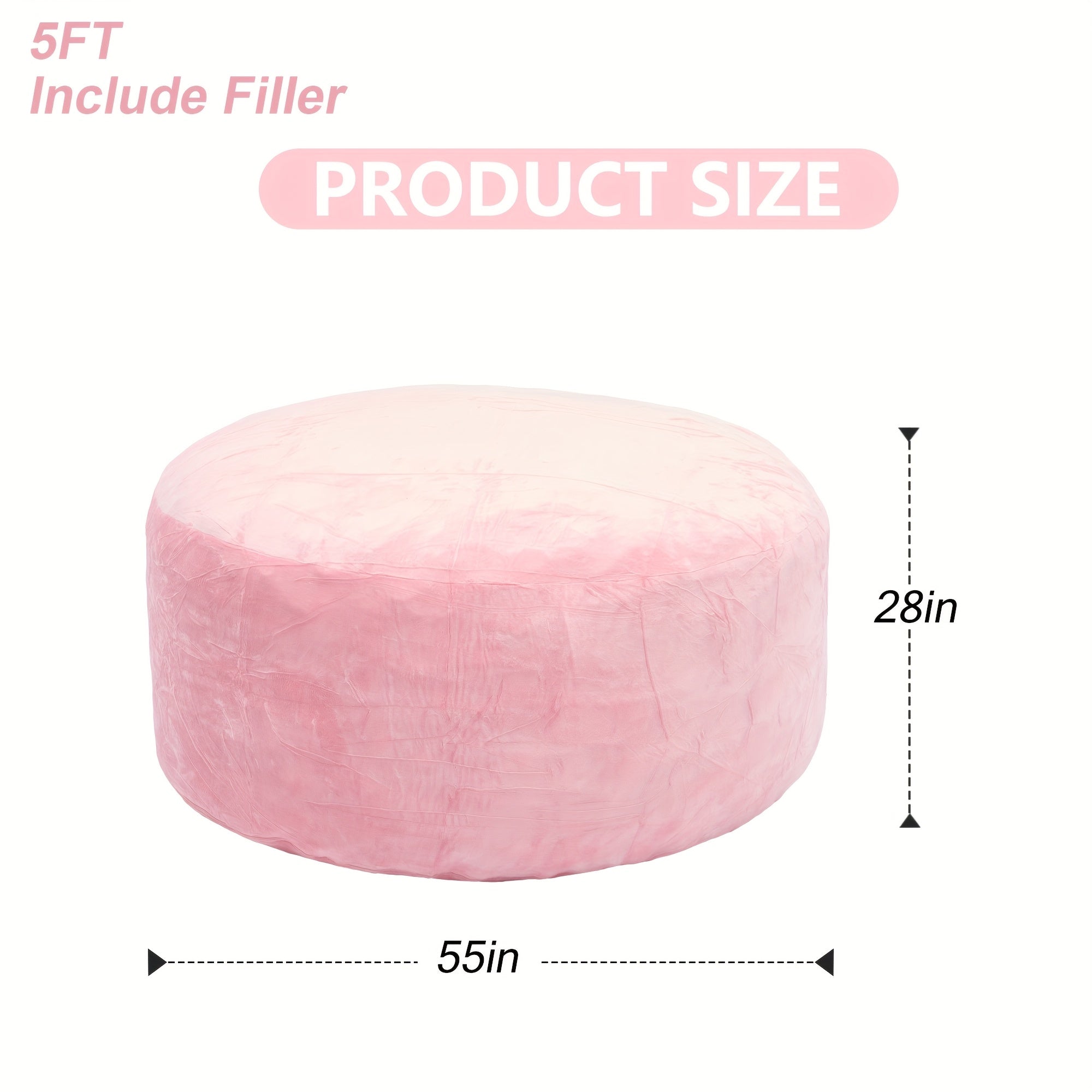 3ft 4ft Bean Bag Chair, 5ft 6ft Giant Bean Bag with Memory Foam Filled Comfy Bean Bag Chairs, for Adults Adult Bean Bag Chair with Dutch Velet Cover for Living Room Bedroom, Apartment, Living Room, Flannel Cover, Machine Washable, Vacuum Packed,