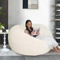 Living Room Bean Bag Chair, Comfy Bean Bag Sofa with Memory Foam, Round Lazy BeanBag Couch for Living Room, Bedroom, Apartment