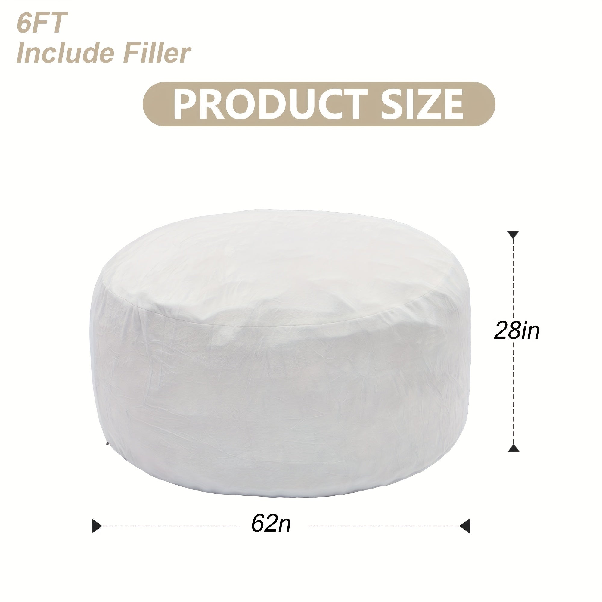 3ft 4ft Bean Bag Chair, 5ft 6ft Giant Bean Bag with Memory Foam Filled Comfy Bean Bag Chairs, for Adults Adult Bean Bag Chair with Dutch Velet Cover for Living Room Bedroom, Apartment, Living Room, Flannel Cover, Machine Washable, Vacuum Packed,