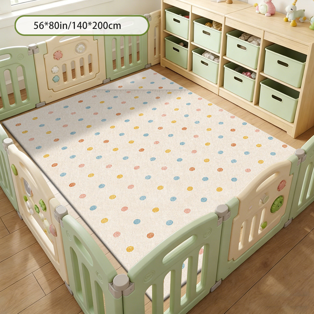 Suitable for Nursery, Playroom & Crawling Mat - Non-Slip Backing Carpet with Soft Covering, Machine Washable for Boys & Girls Bedrooms, Classrooms, Jumbo Sizes Available ( Nursery Mat)