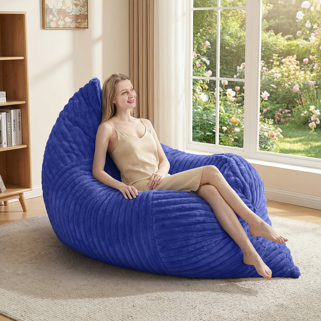 Multi-functional Casual Sofa, Giant 3-in-1 Bean Bag Chair, Convertible Floor Seat Cushion Mattress, Filled with Foam Sponge, Washable Sofa Cover, Suitable for Living Room, Bedroom, Etc., Black Casual Chair for Adults