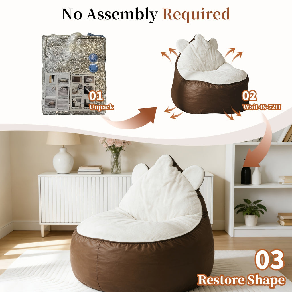 Cute Mouse-shaped Lazy Sofa, Soft Plush Bean Bag Chair, Suitable for Bedrooms And Living Rooms, Comfortable Floor Cushion Seat, Ideal for Reading, Gaming, And Napping, Modern Home Decoration Furniture, Can Be Used As A Holiday Gift