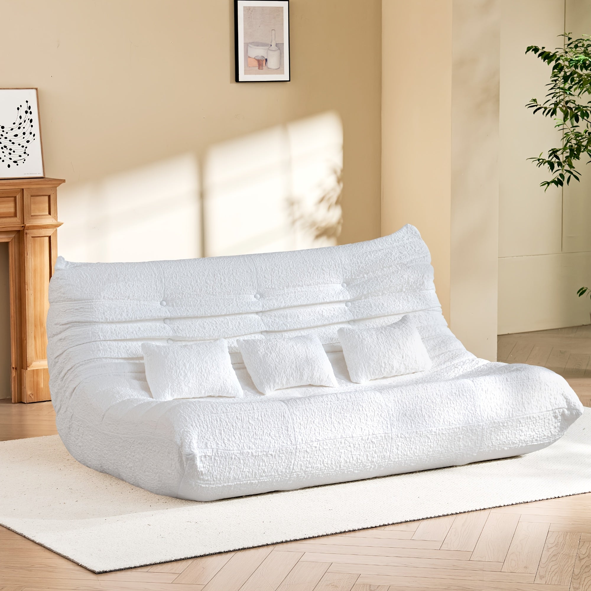 GAVOON Adult Bean Bag Chair - Spacious Bean Bag Featuring Two Cushions, Extra-Large Boneless Chair Made with High-Rebound Memory Foam, Comfortable Floor Sofa Ideal for Reading, Gaming, Living Room, Or Bedroom Use