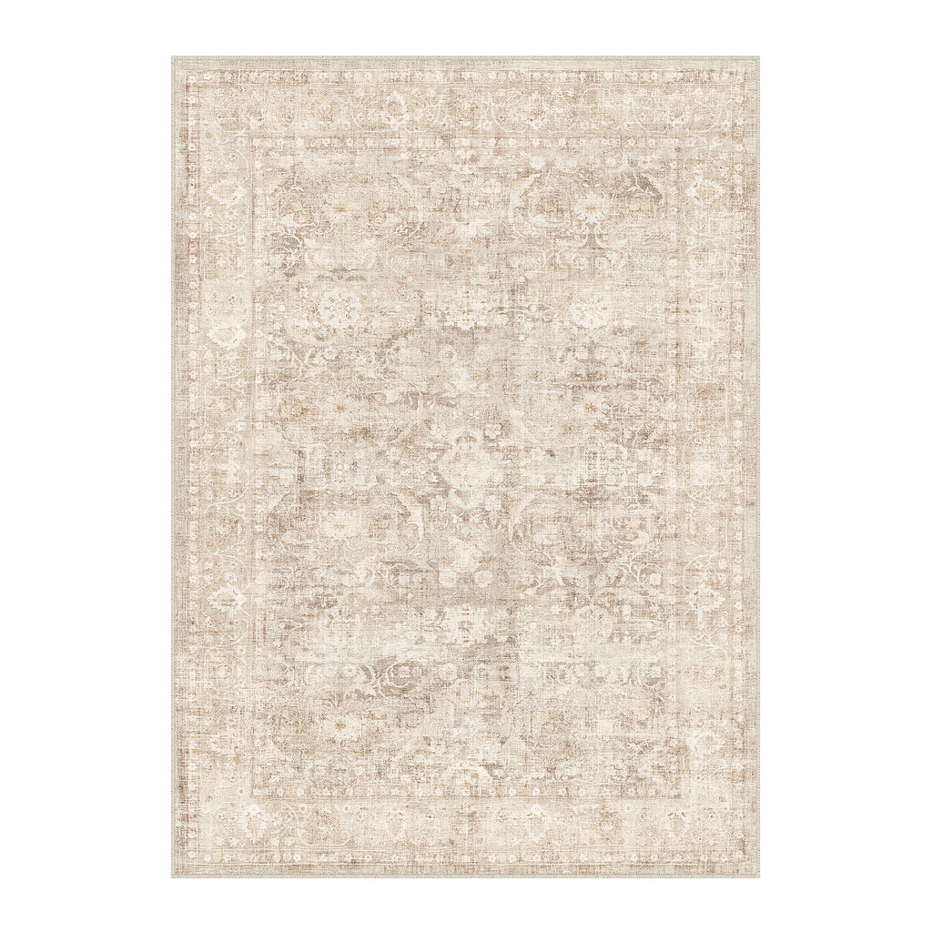 Super Soft Retro Persian-style Rug, Non-slip Backing, Machine Washable Low-pile Printed Rug, Available In Multiple Sizes, Beige\u002Fblue\u002Fbrown, Cozy Home Decor, Mat, Carpet