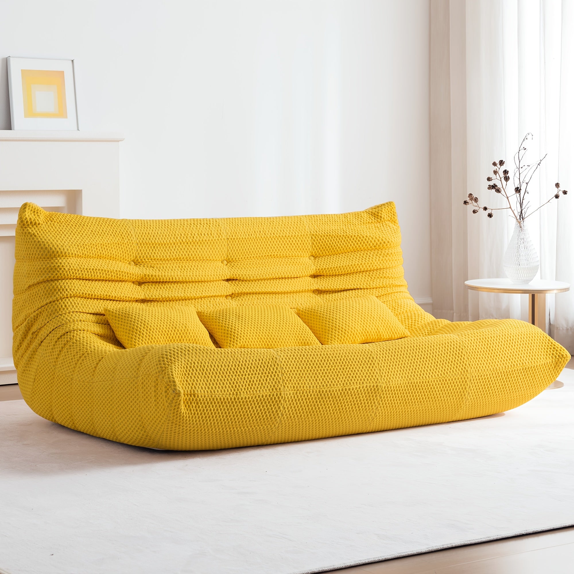 GAVOON Adult Bean Bag Chair - Spacious Bean Bag Featuring Two Cushions, Extra-Large Boneless Chair Made with High-Rebound Memory Foam, Comfortable Floor Sofa Ideal for Reading, Gaming, Living Room, Or Bedroom Use