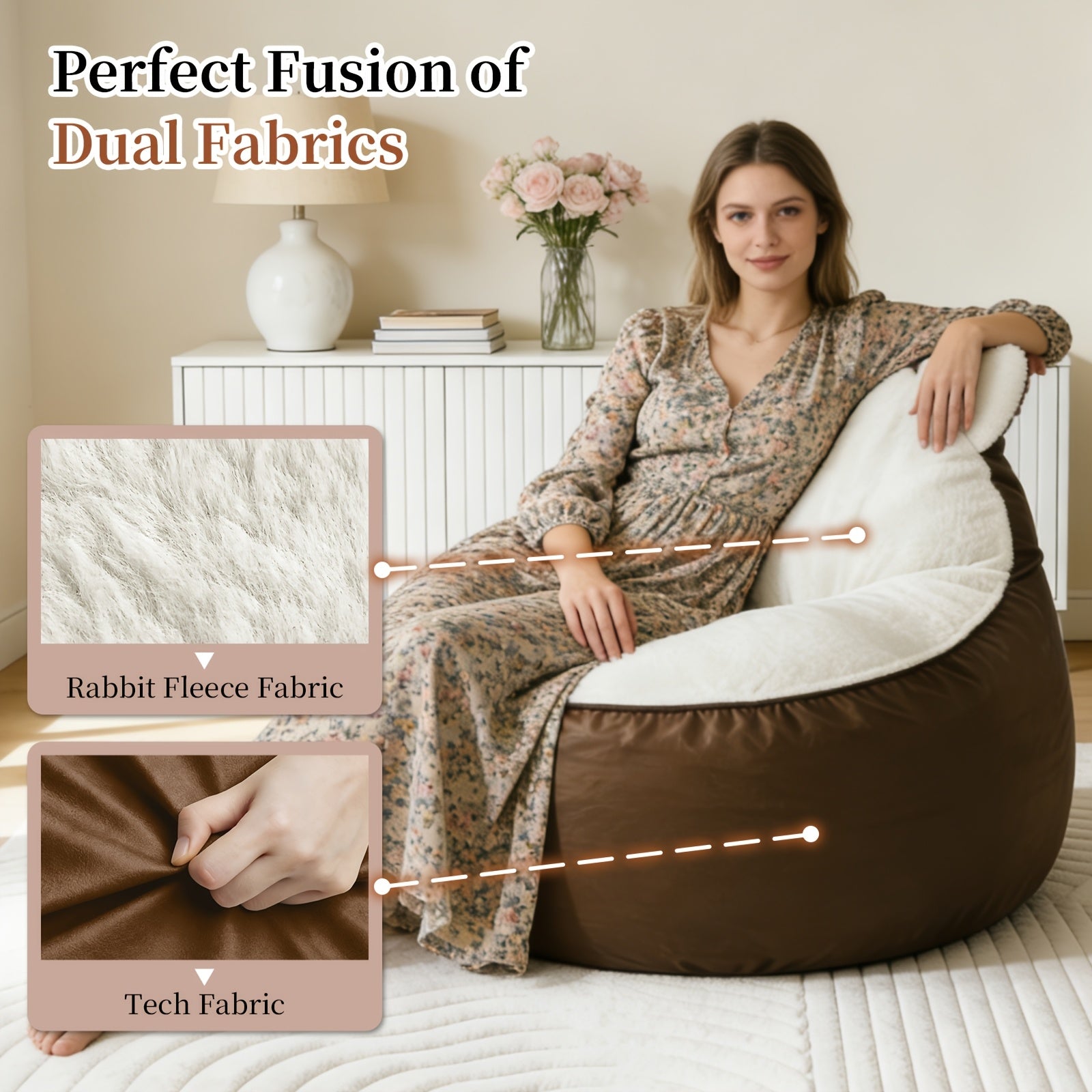 Cute Mouse-shaped Lazy Sofa, Soft Plush Bean Bag Chair, Suitable for Bedrooms And Living Rooms, Comfortable Floor Cushion Seat, Ideal for Reading, Gaming, And Napping, Modern Home Decoration Furniture, Can Be Used As A Holiday Gift