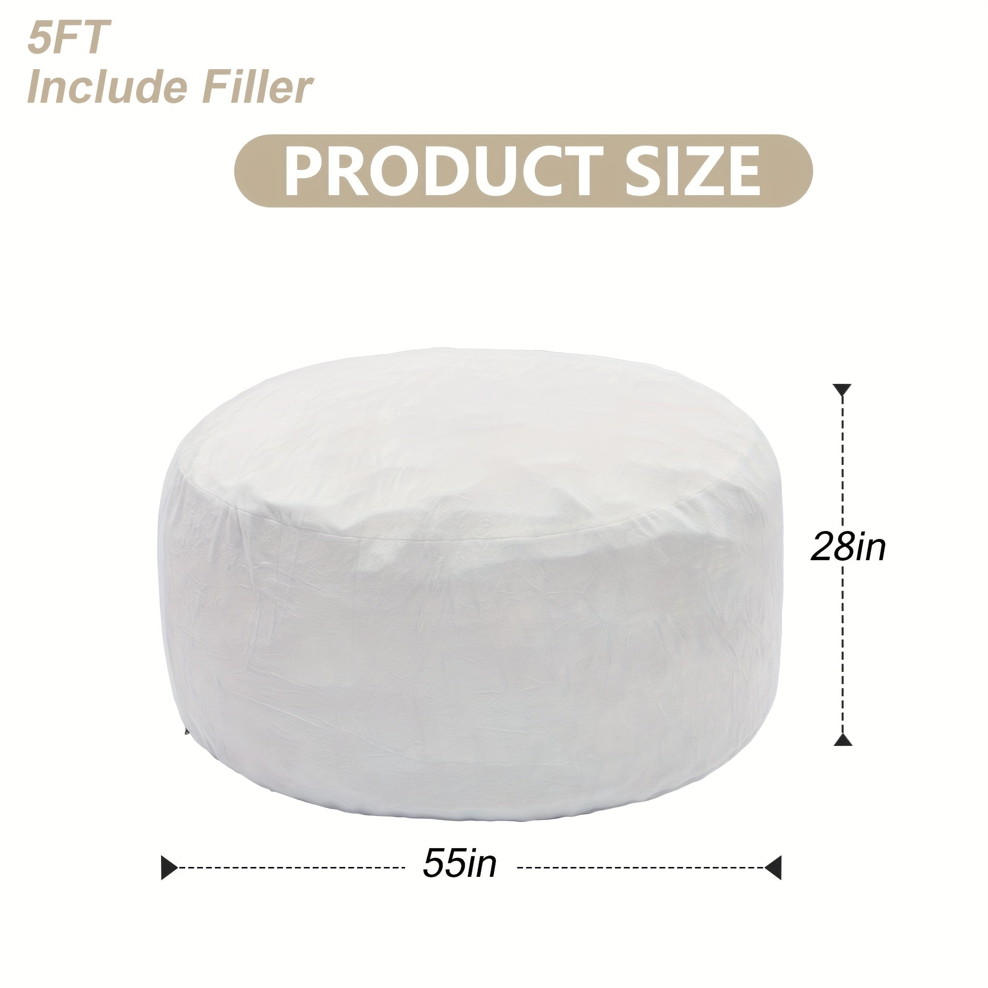 3ft 4ft Bean Bag Chair, 5ft 6ft Giant Bean Bag with Memory Foam Filled Comfy Bean Bag Chairs, for Adults Adult Bean Bag Chair with Dutch Velet Cover for Living Room Bedroom, Apartment, Living Room, Flannel Cover, Machine Washable, Vacuum Packed,