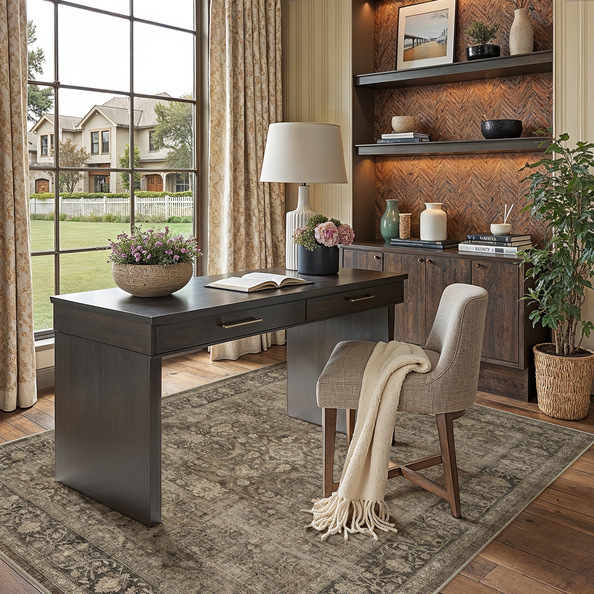 Super Soft Retro Persian-style Rug, Non-slip Backing, Machine Washable Low-pile Printed Rug, Available In Multiple Sizes, Beige\u002Fblue\u002Fbrown, Cozy Home Decor, Mat, Carpet